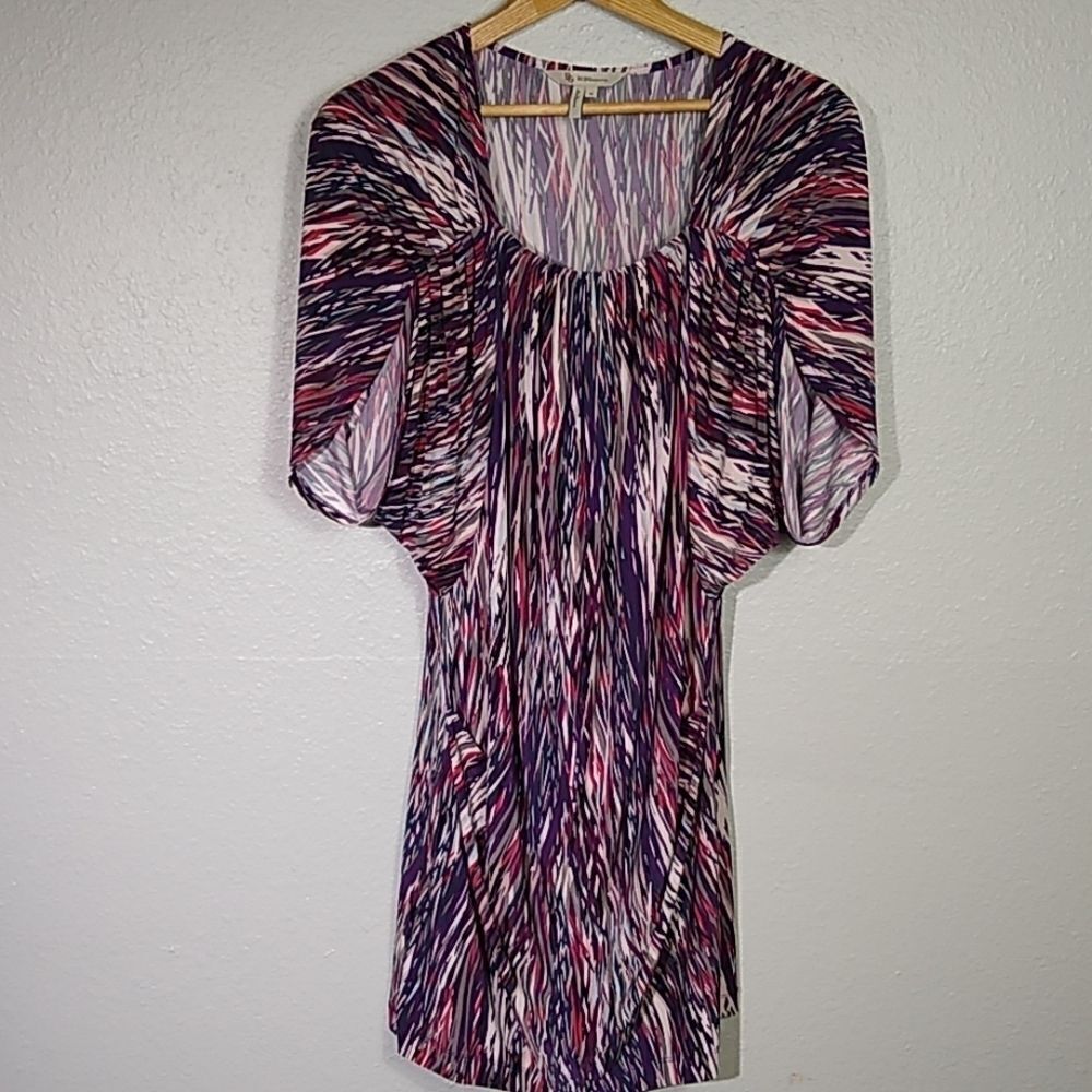 BCBG Generation Abstract Color Pattern Dress Md - image 4